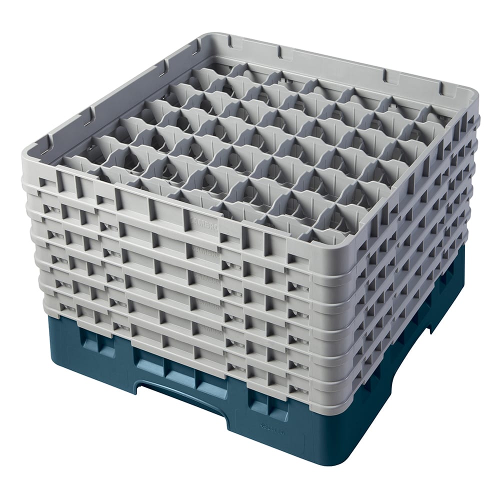 144-49S1114414 Camrack® Glass Rack w/ (49) Compartments - (6) Gray Extenders, Teal