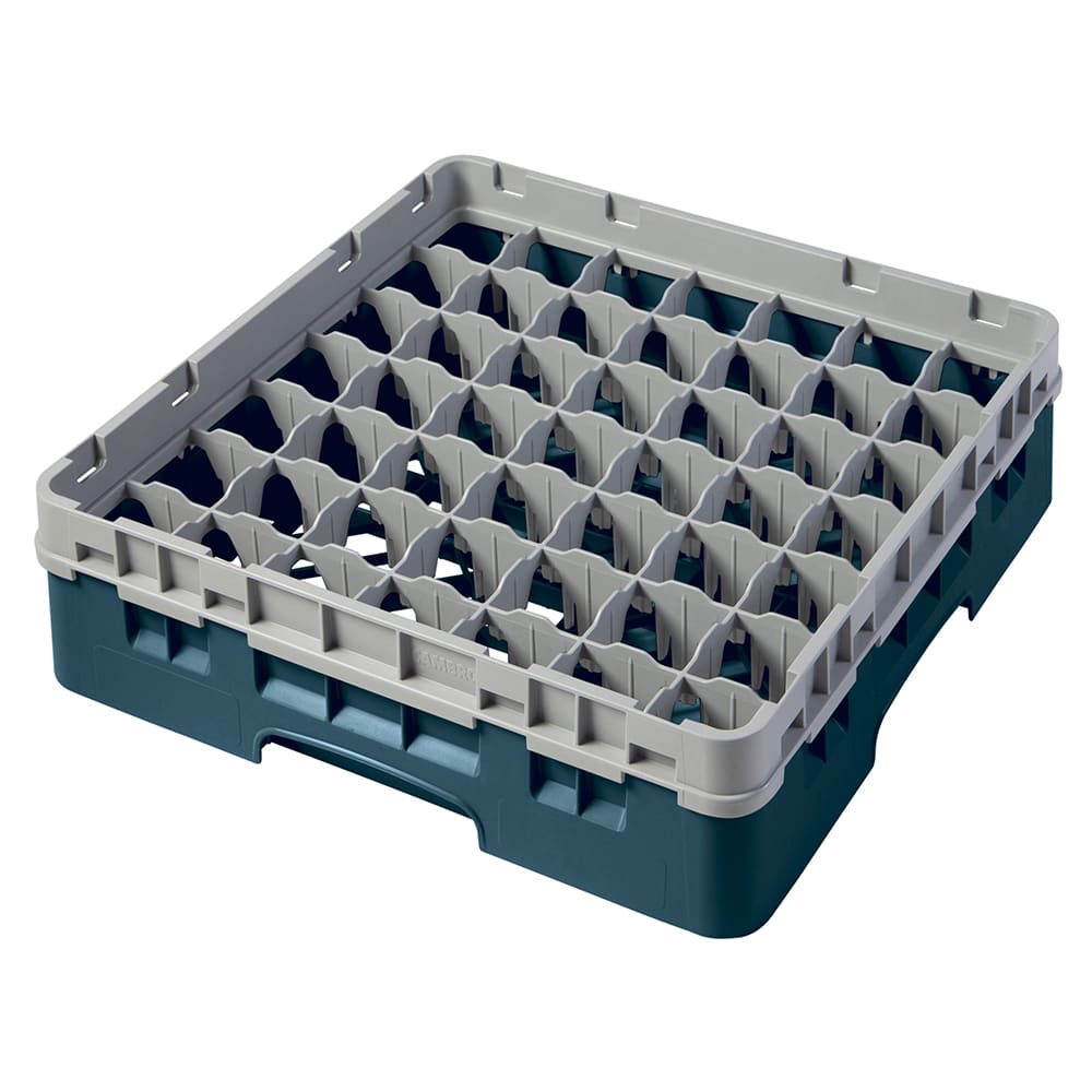 144-49S318414 Camrack® Glass Rack w/ (49) Compartments - (1) Gray Extender, Teal