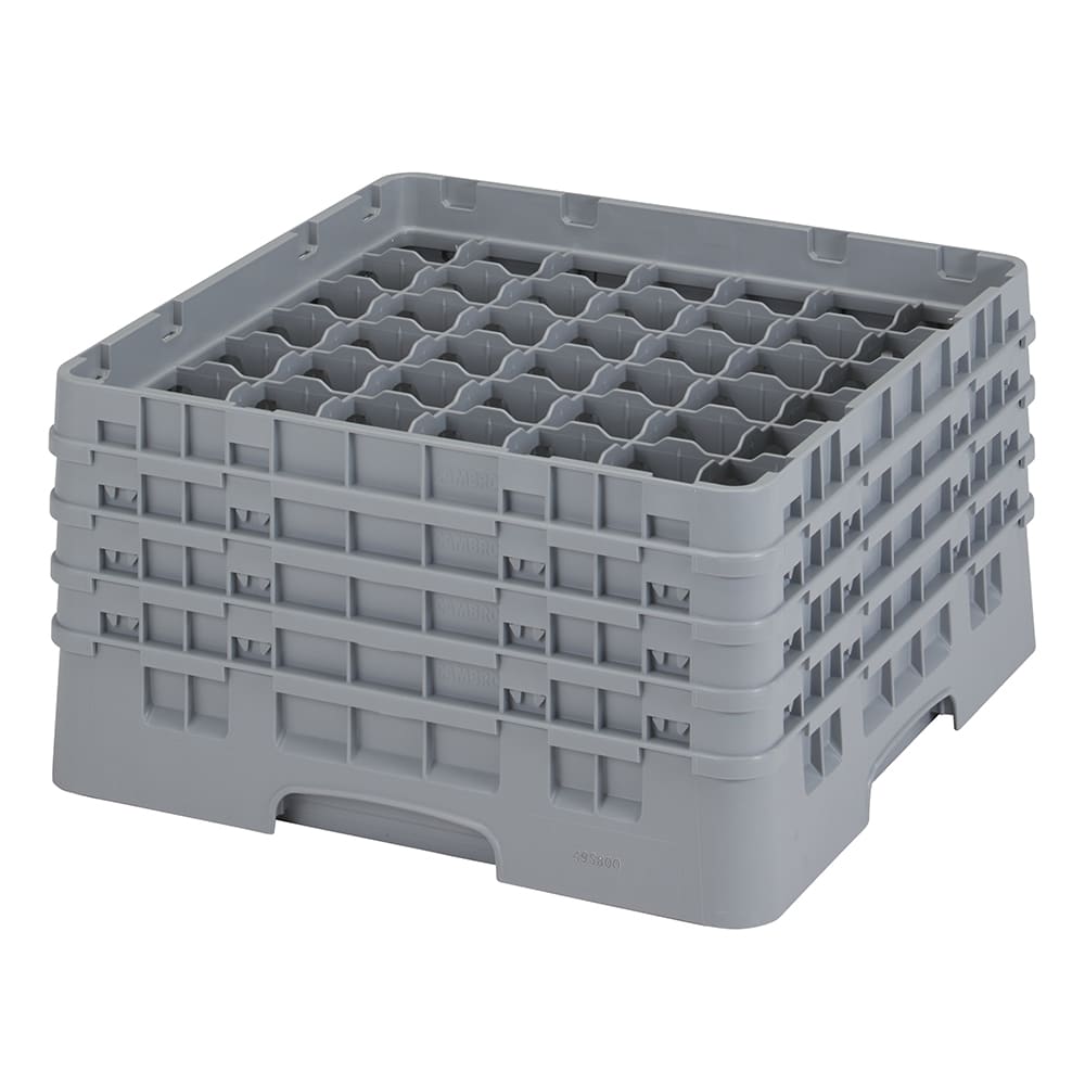 144-49S800151 Camrack® Glass Rack w/ 49 Compartments - 4 Gray Extenders, Soft Gray