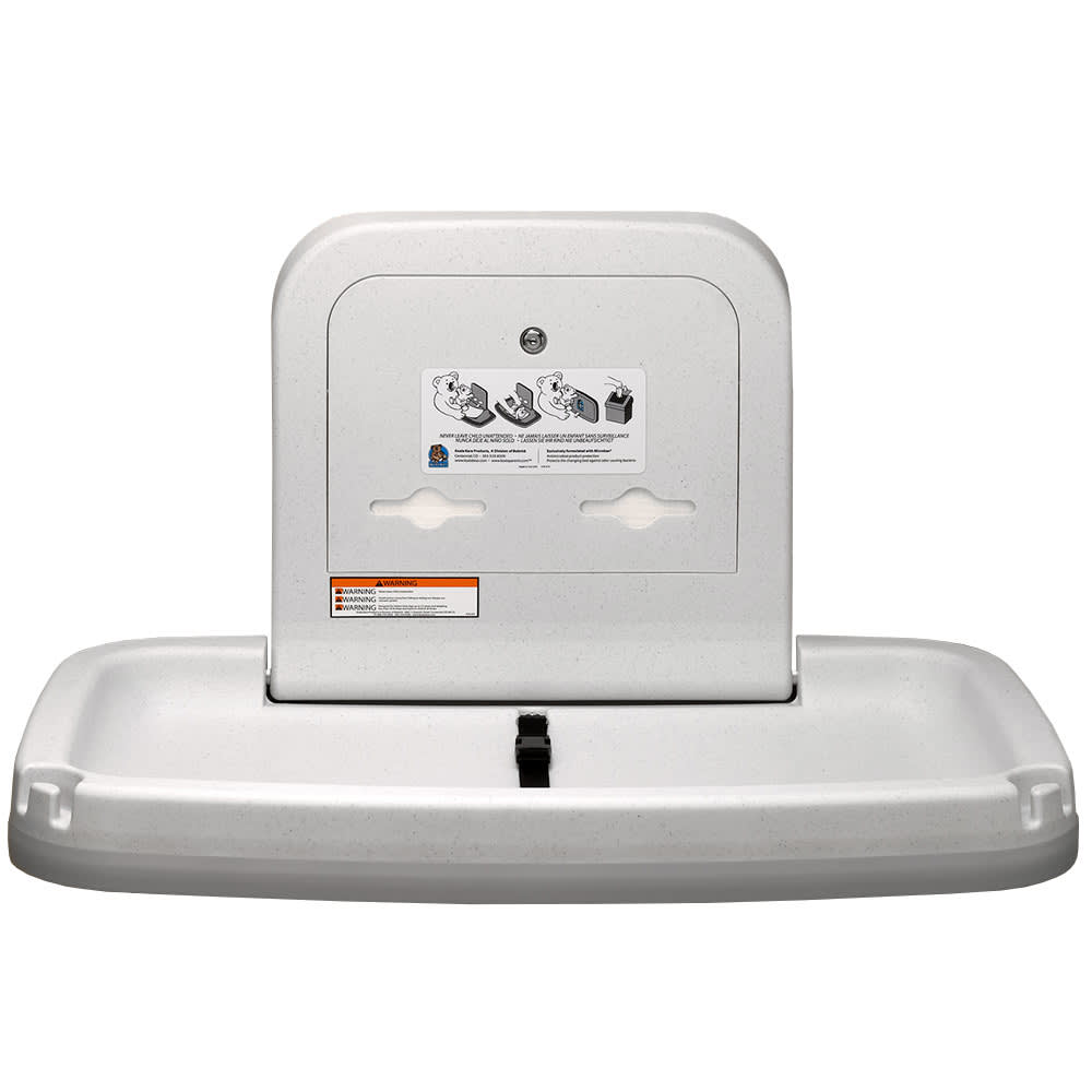 107-KB20005 Horizontal Wall-Mounted Changing Station - Polypropylene, White Granite