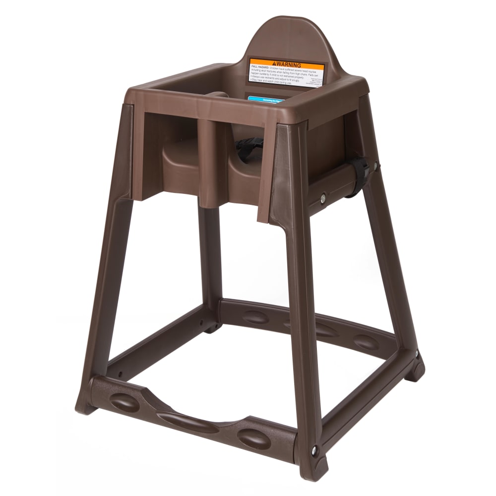 107-KB86609 27" Plastic High Chair/Infant Seat Cradle w/ Waist Strap, Brown