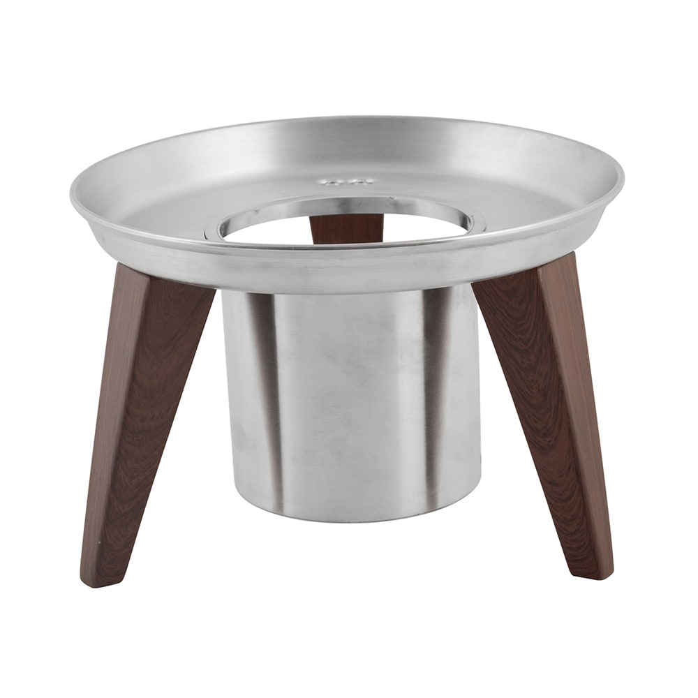 Spring USA SK-14501141 8 3/4" Round Display Stand for SK-14501180, SK-14501141FH, & SK-14501FXW - Stainless/Wood