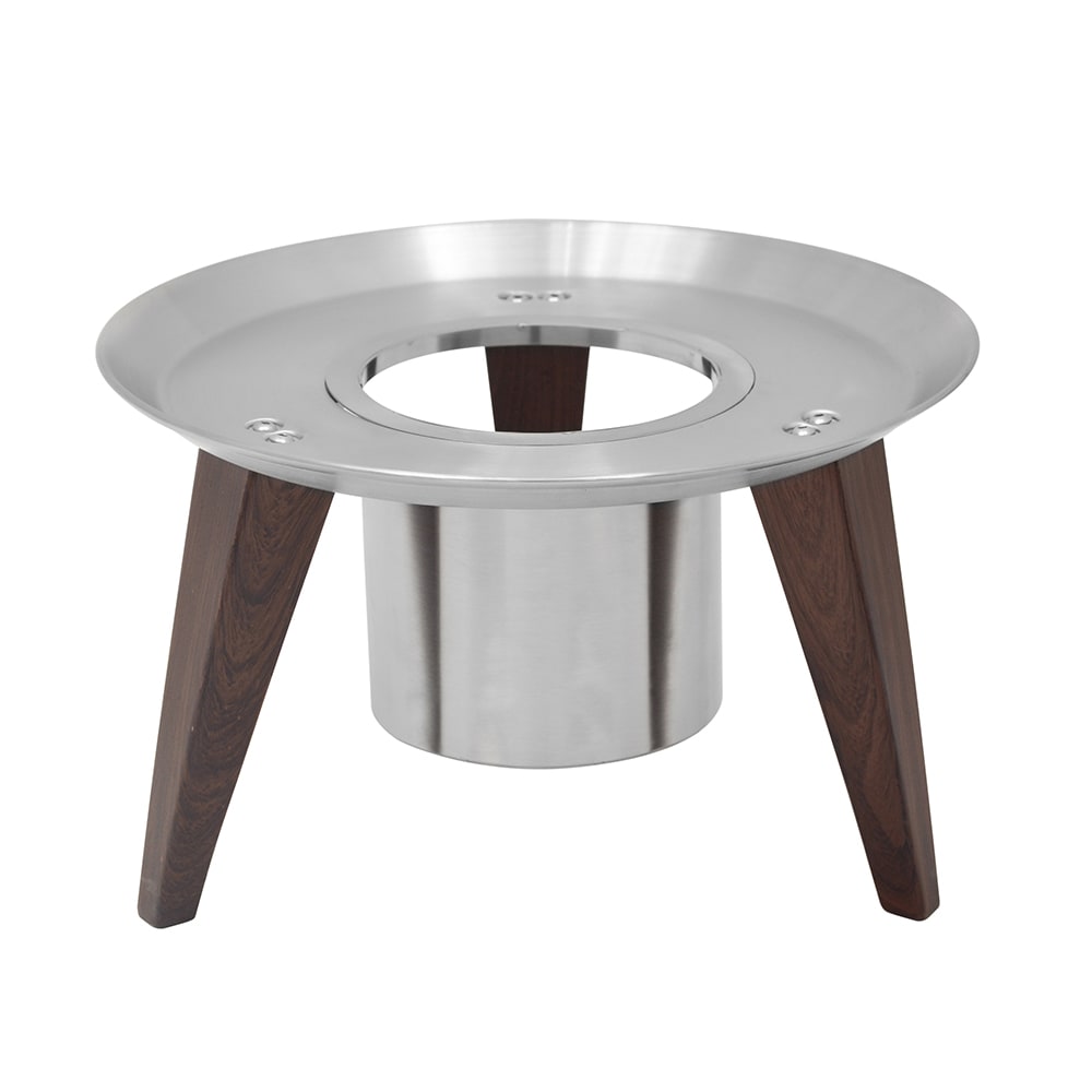 Spring USA SK-14502141 10 1/2" Round Display Stand for SK-14502180, SK-14501141FH, & SK-14502FXW - Stainless/Wood