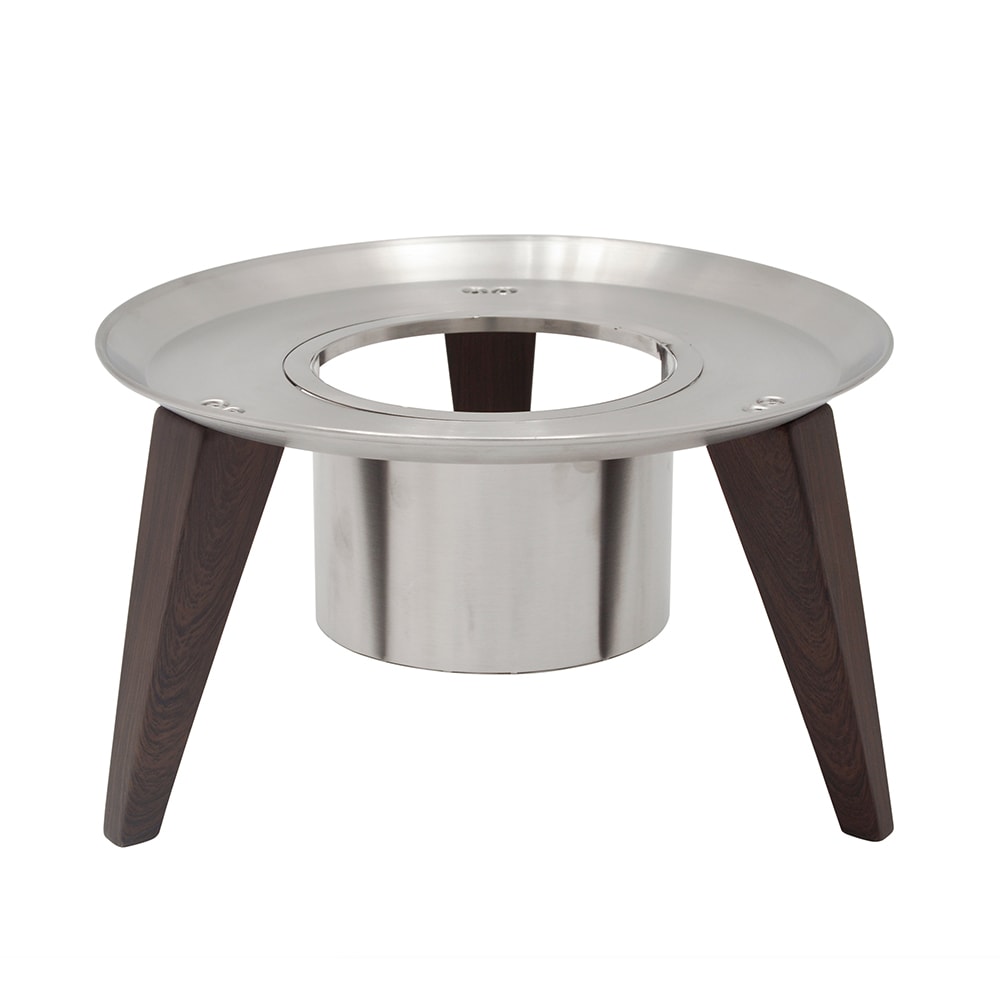 Spring USA SK-14503141 12 1/2" Round Display Stand for SK-14503180, SK-14502141FH, & SK-14503FXW - Stainless/Wood