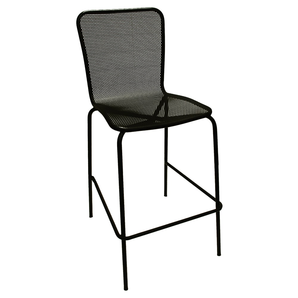 336-92BS 42" Barstool w/ Square Mesh Back & Seat - Aluminum, Black