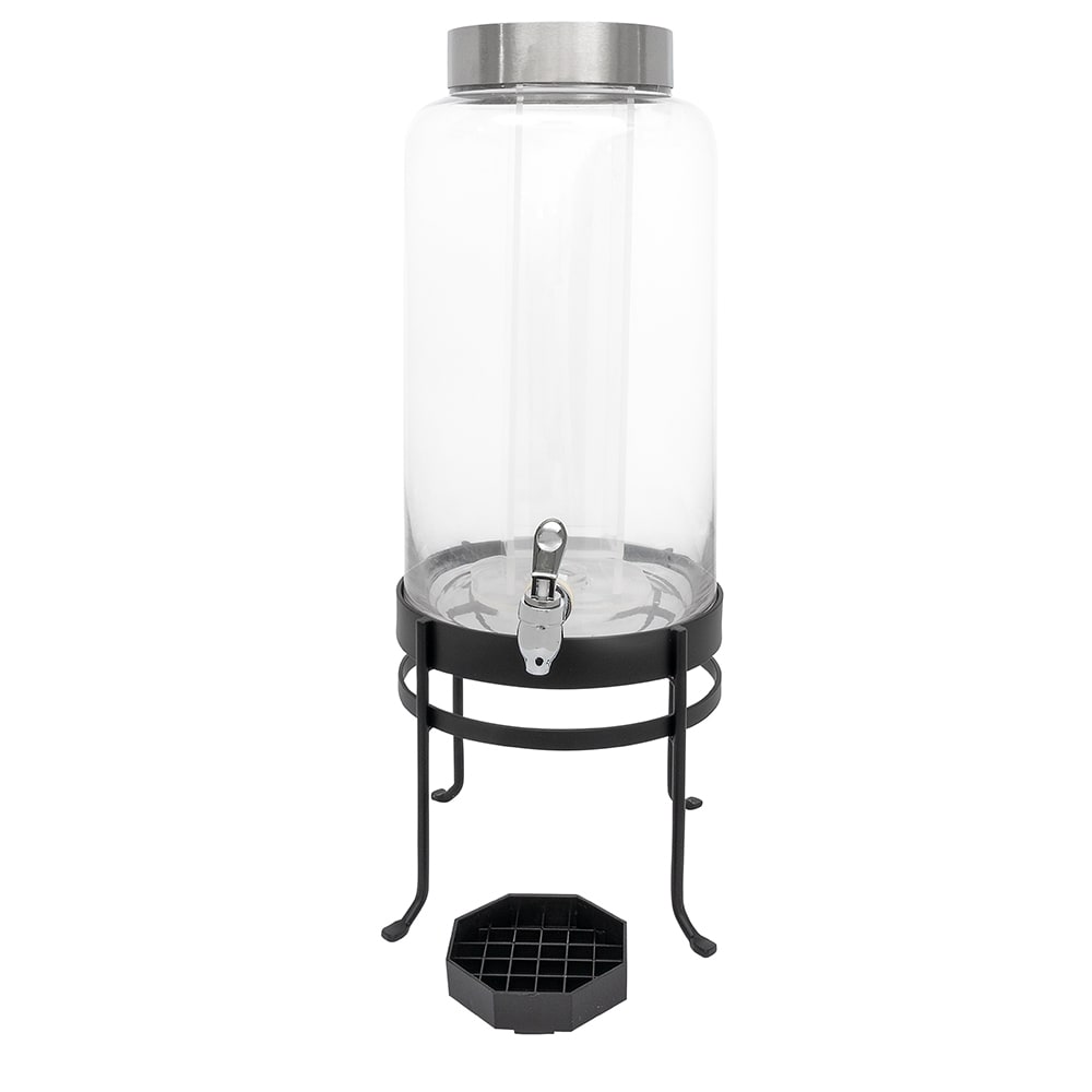 Anchor 93339AHG17 Heritage Hill 2 Gallon Round Glass Beverage Dispenser - Clear, w/ Spigot