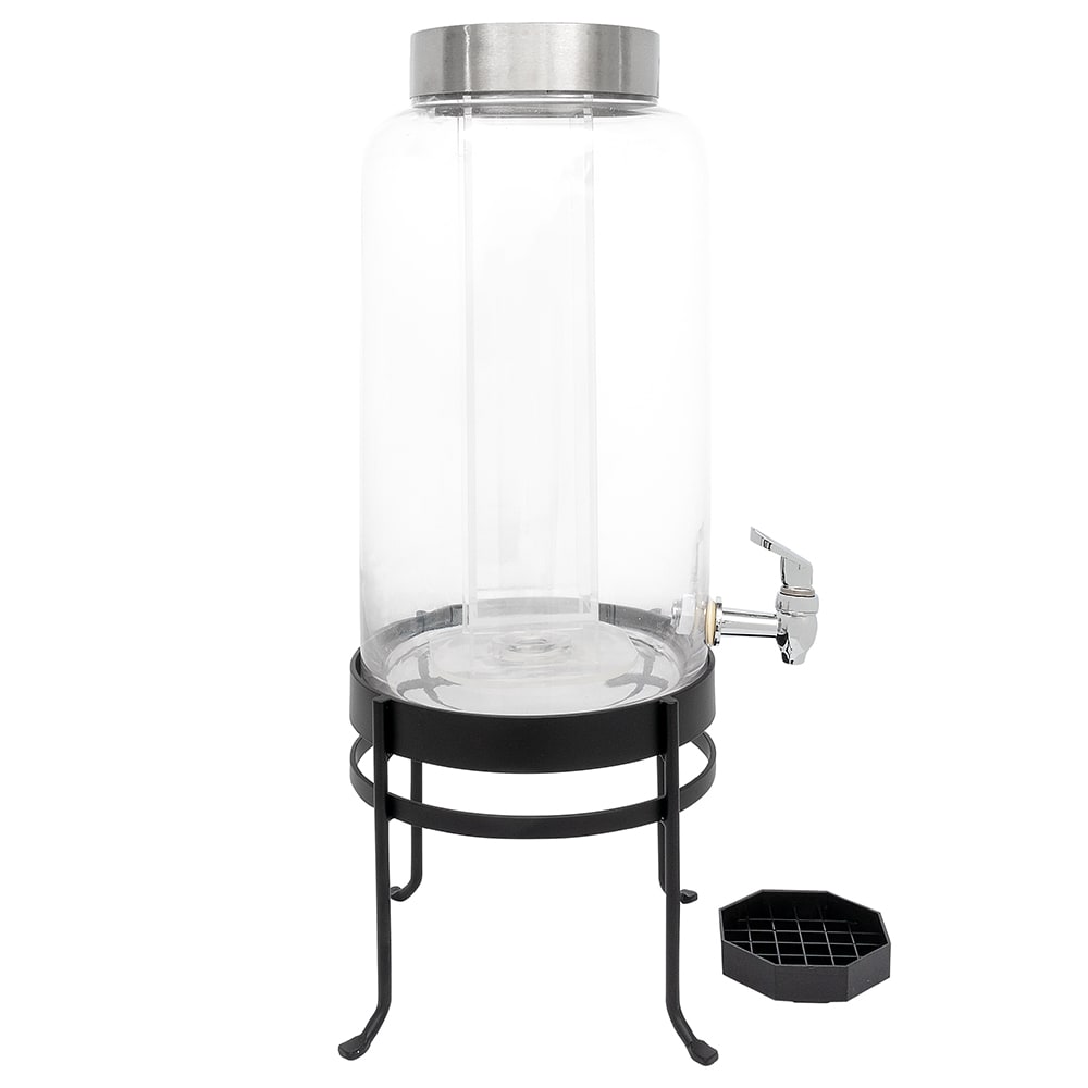 Cal-Mil Soho 2 gal Black Metal and Glass Ice Tube Beverage Dispenser