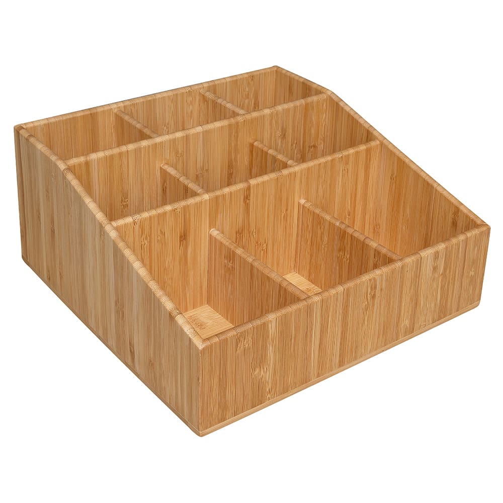 151-1714 Coffee Amenity Organizer w/ 9 Compartments, Bamboo