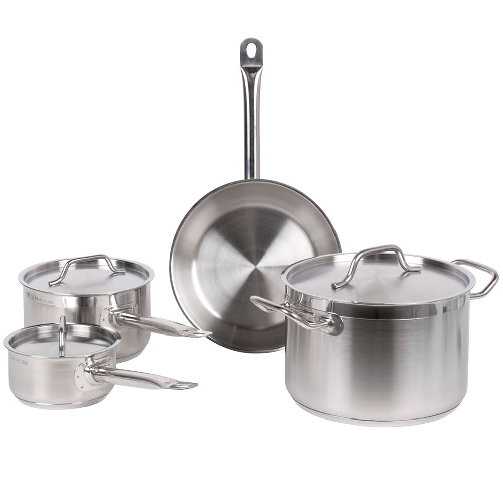 Vollrath Optio 2-Piece Induction Ready Stainless Steel Non-Stick Fry Pan  Set with Aluminum-Clad Bottom - 8 and 9 1/2 Frying Pans