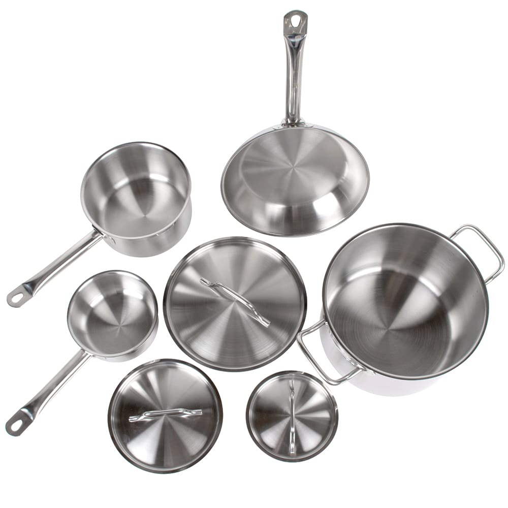 Vollrath 3822 Deluxe 7-Piece Optio Cookware Set, Stainless Steel