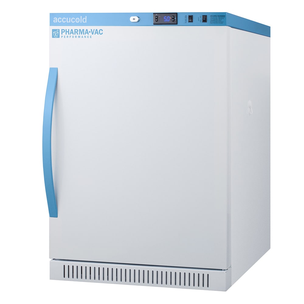 162-ARS6PV 6 cu ft Undercounter Pharma-Vac Medical Refrigerator w/ Solid Door - Temperature Alarm...