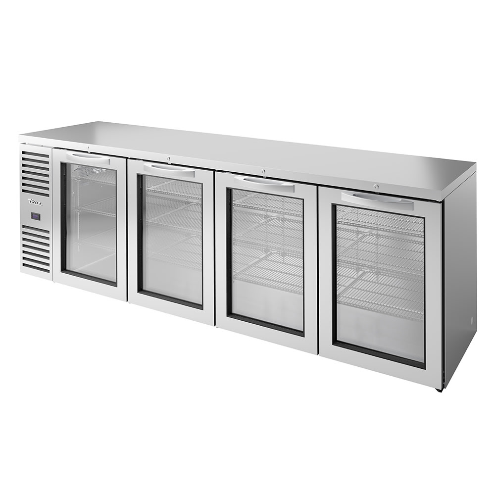 598-TBR108RISZLSGGGG 108" Bar Refrigerator - 4 Swinging Glass Doors, Stainless, 115v