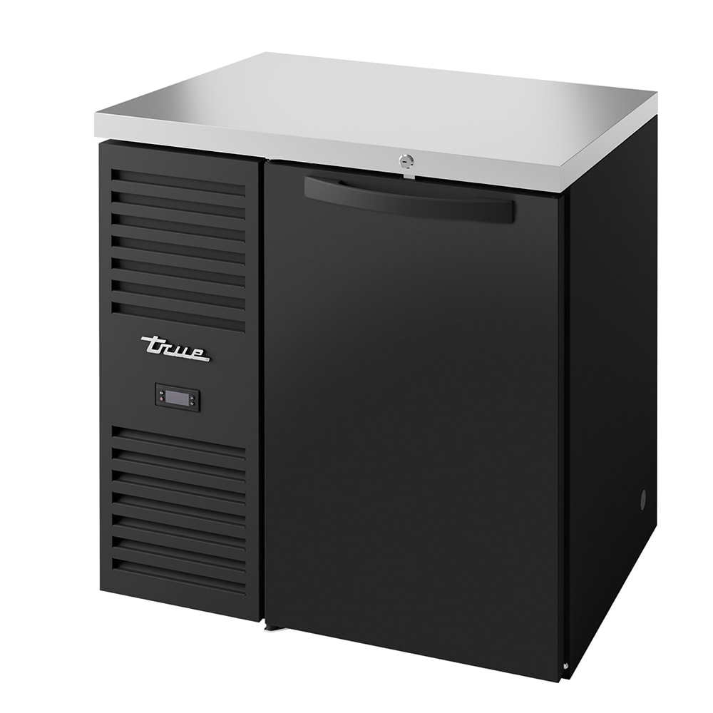 598-TBR36RISZ1LBS1 36" Bar Refrigerator - 1 Swinging Solid Door, Black, 115v