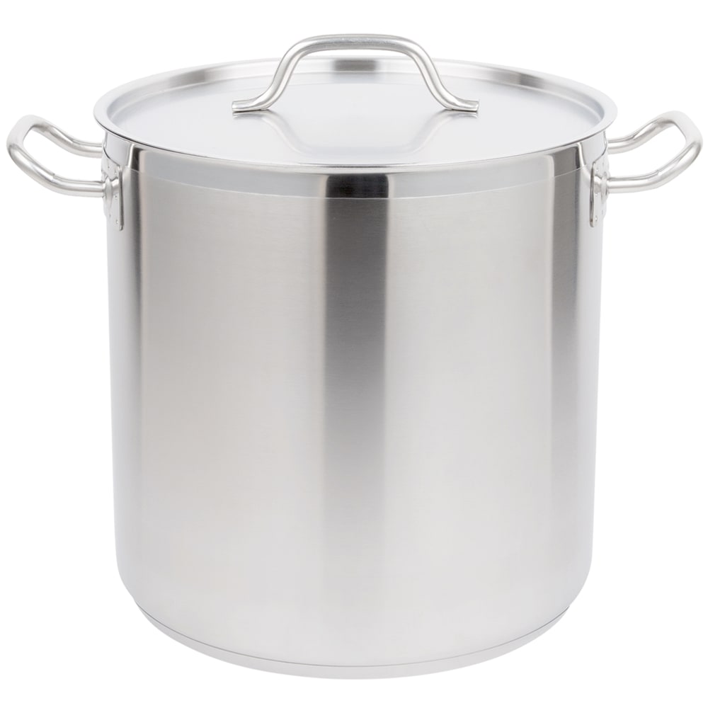 175-3506 27 qt Optio™ Stainless Steel Stock Pot w/ Cover - Induction Ready