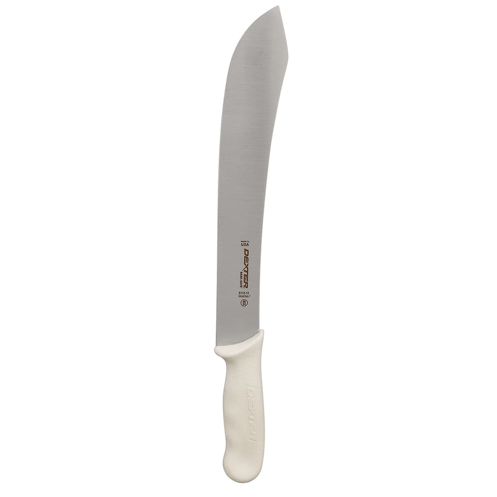 Dexter Russell S112-12PCP SANI-SAFE® 12" Butcher Knife w/ Polypropylene White Handle, Carbon Steel