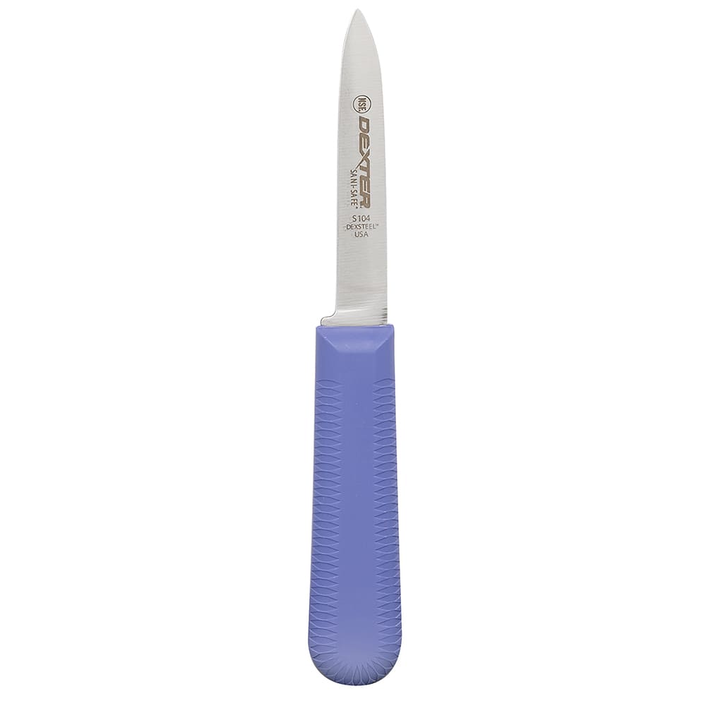135-15303P SANI-SAFE® 3 1/4" Paring Knife w/ Polypropylene Purple Handle, Carbon Steel