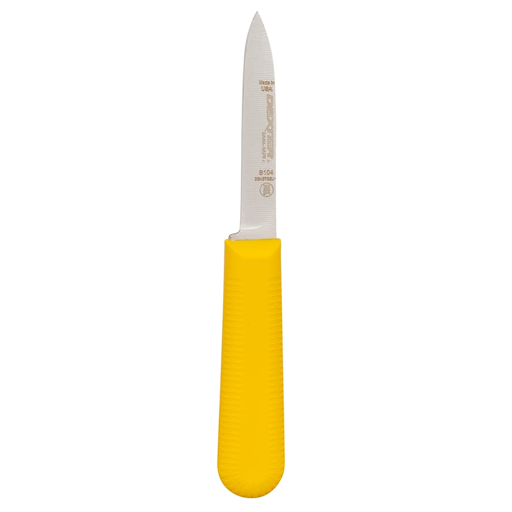 Dexter Russell S104Y-PCP SANI-SAFE® 3 1/4" Paring Knife Set w/ Polypropylene Yellow Handle, Carbon Steel