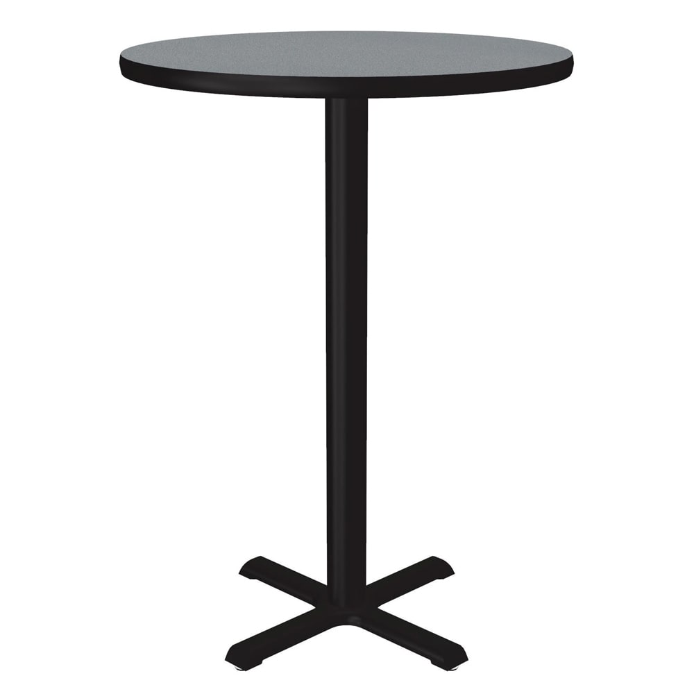 228-BXT24R15 24" Round Dining Height Table - Laminate, Gray Granite