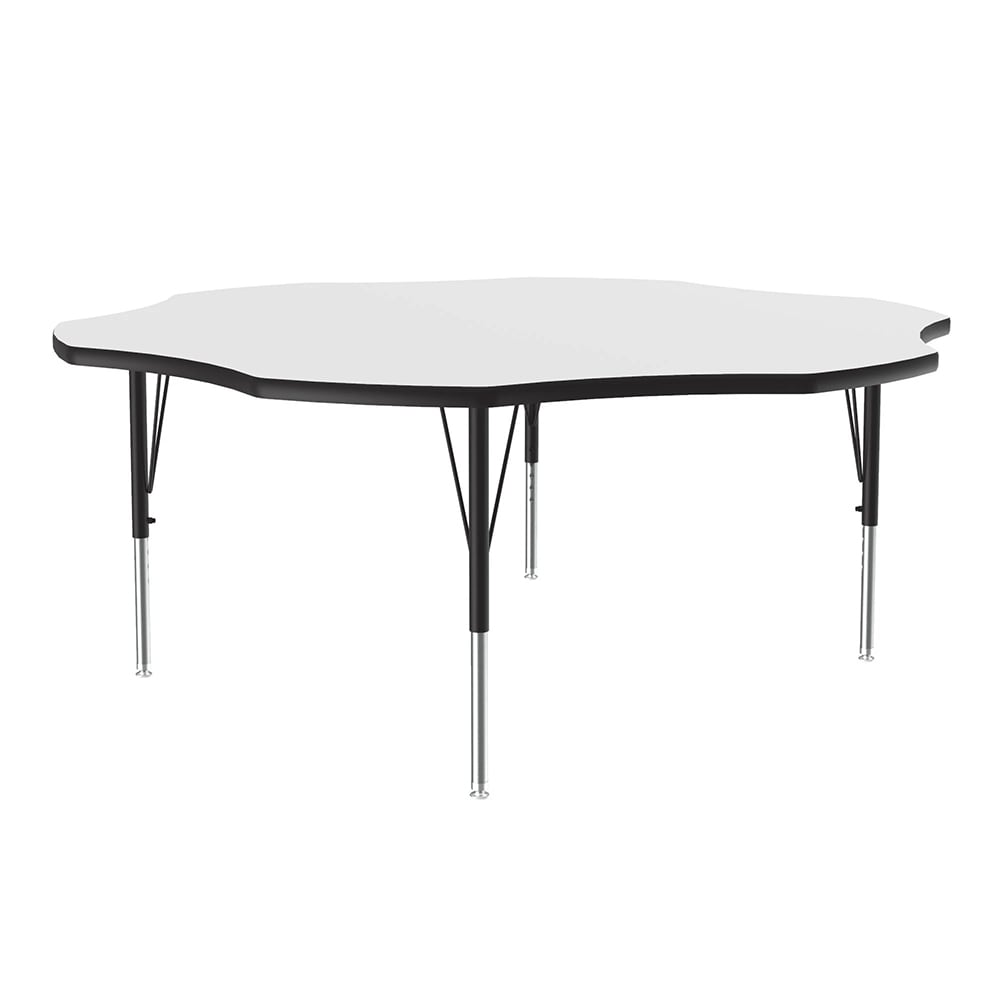 228-A60FLR36 48" Flower Shape Table w/ 1 1/4" High Pressure Top, White
