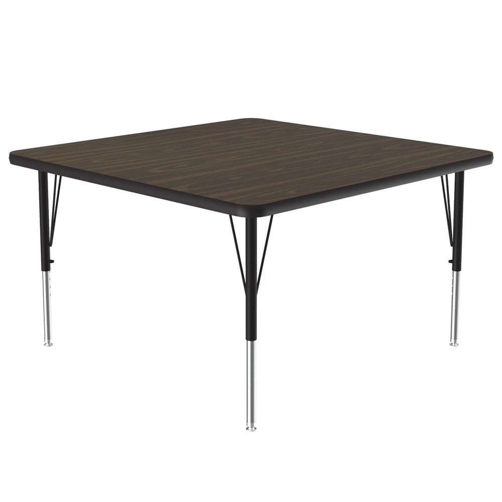 228-A4242SQ01 42" Square Activity Table w/ 1 1/4" High Pressure Top, Walnut