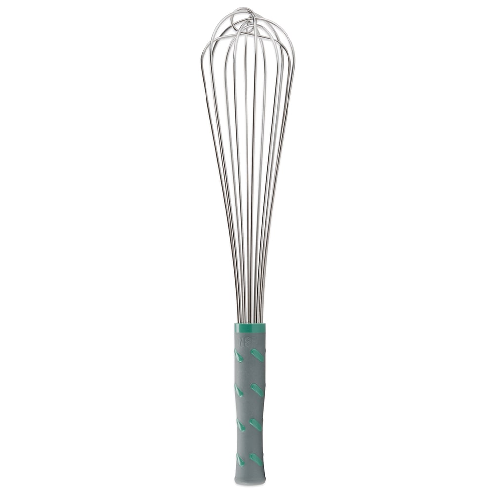 175-47093 16" French Whip - Aqua Nylon Handle, Stainless Steel