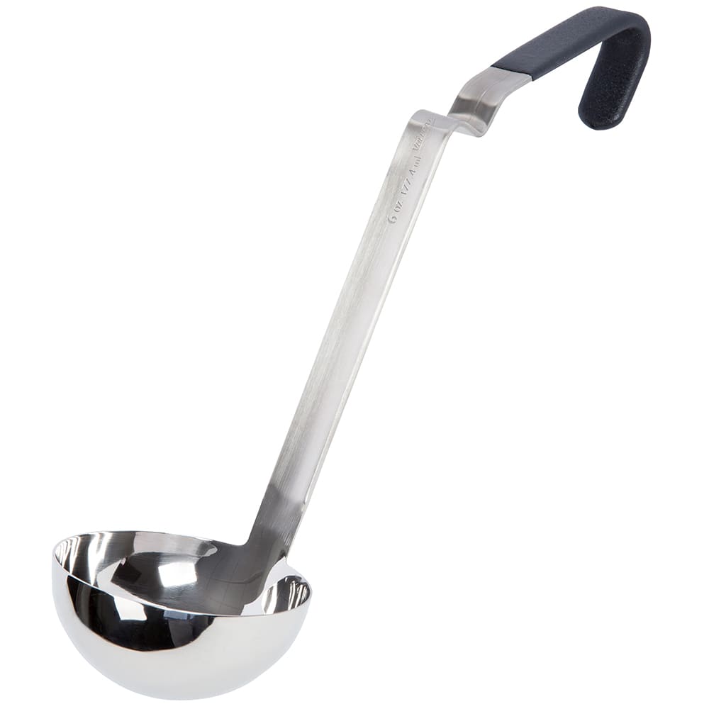 175-4980622 6 oz Jacob's Pride® Collection Ergo Grip® Ladle - Stainless Steel, Black Kool-To...