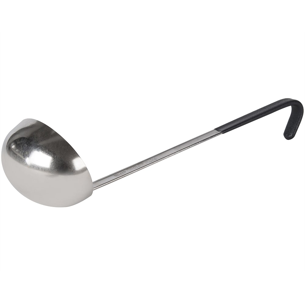 175-56728 8 oz Soup Ladle - Stainless Steel, Black Kool-Touch™ Handle