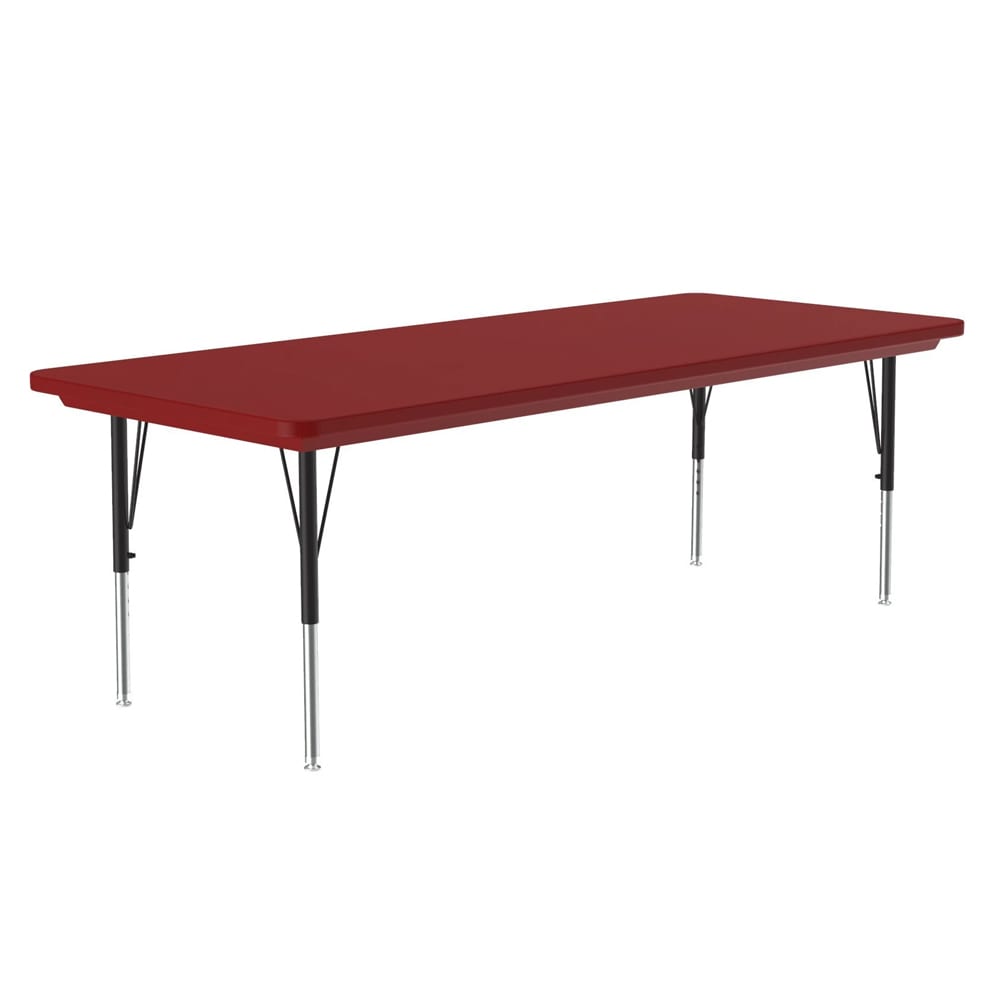 228-AR3060REC25 Rectangular Activity Table w/ Plastic Top, 60"W x 30"D - Red