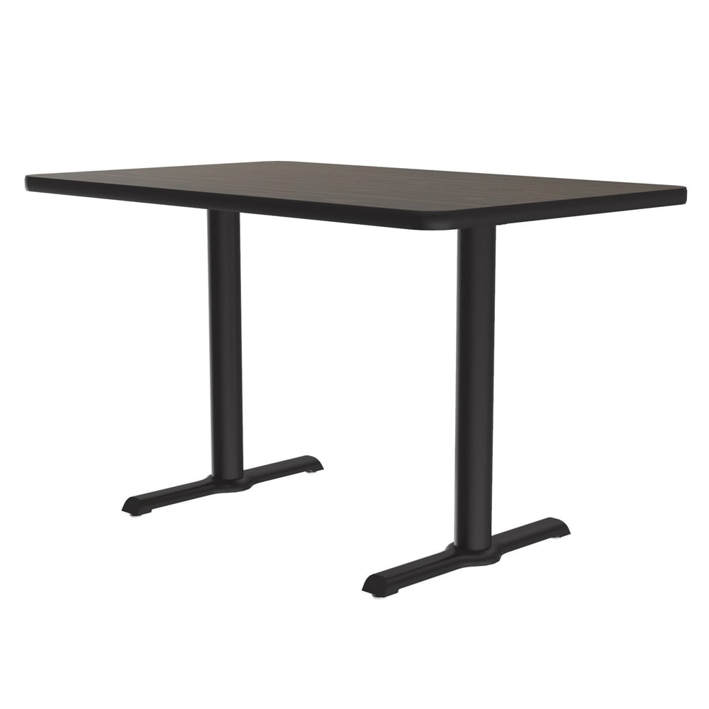 228-BTT304801 Rectangular Dining Height Table, 48"W x 30"D - Walnut/Black T-Mold