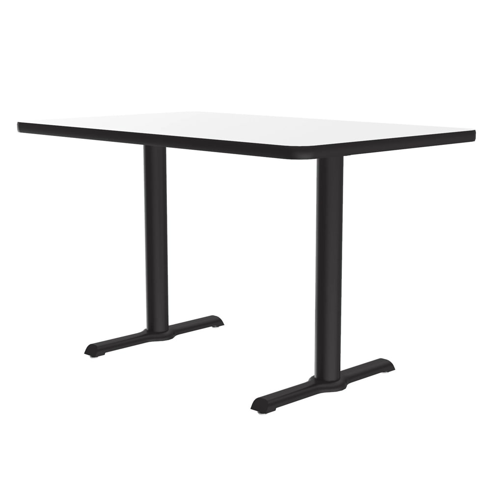 228-BTT304836 Rectangular Dining Height Table w/ White Laminate Top - 48"W x 30'D, Cast...