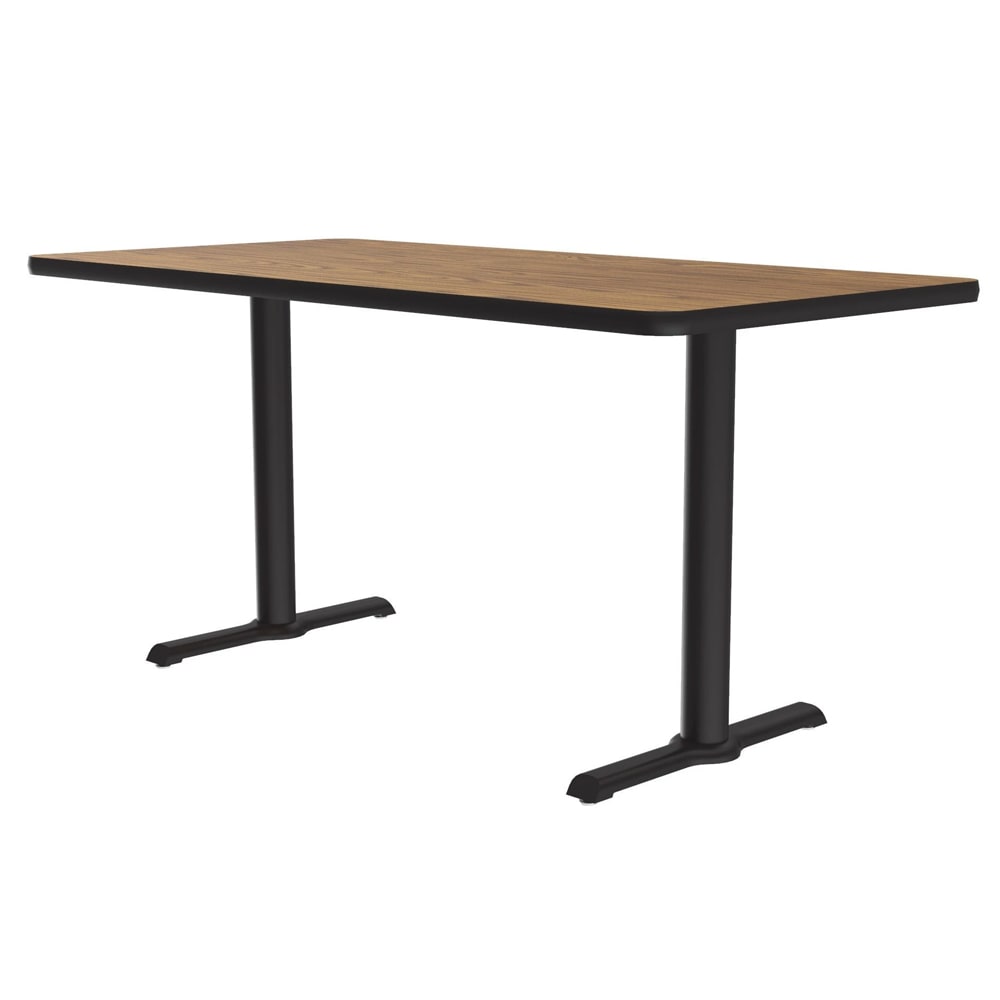 228-BTT306006 Rectangular Dining Height Table w/ Oak Laminate Top - 60"W x 30"D, Cast I...