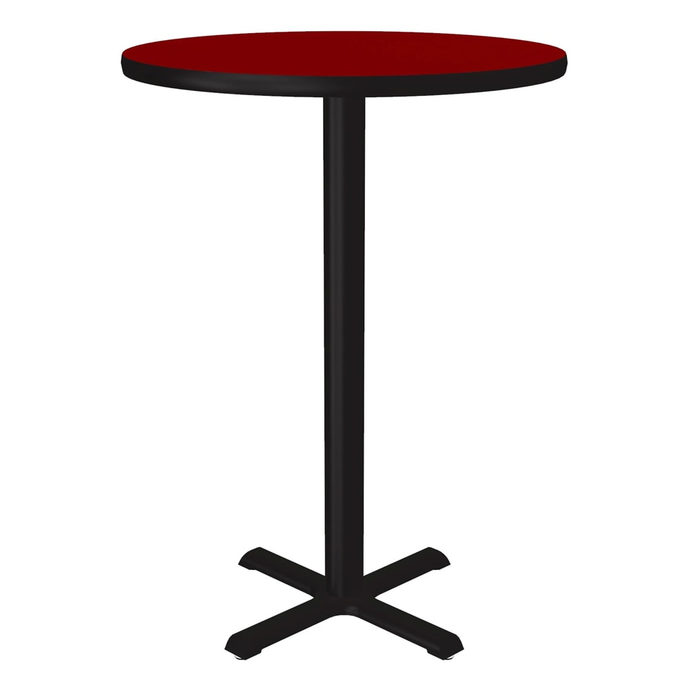 228-BXB24R25 24" Round Bar Height Table - Cherry Laminate Top, Cast Iron Base