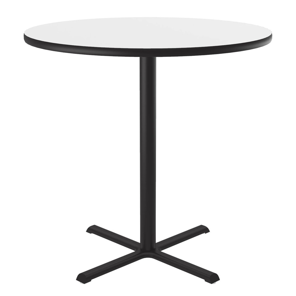 228-BXB42R36 42" Round Bar Height Table - White Laminate Top, Cast Iron Base