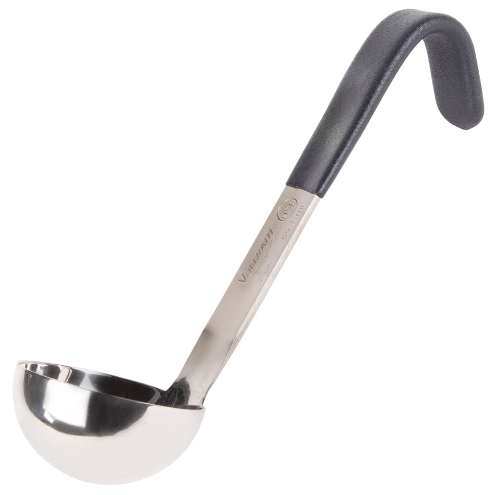 175-4970220 2 oz Jacob's Pride® Collection Ladle - Stainless Steel, Black Kool-Touch® Handle