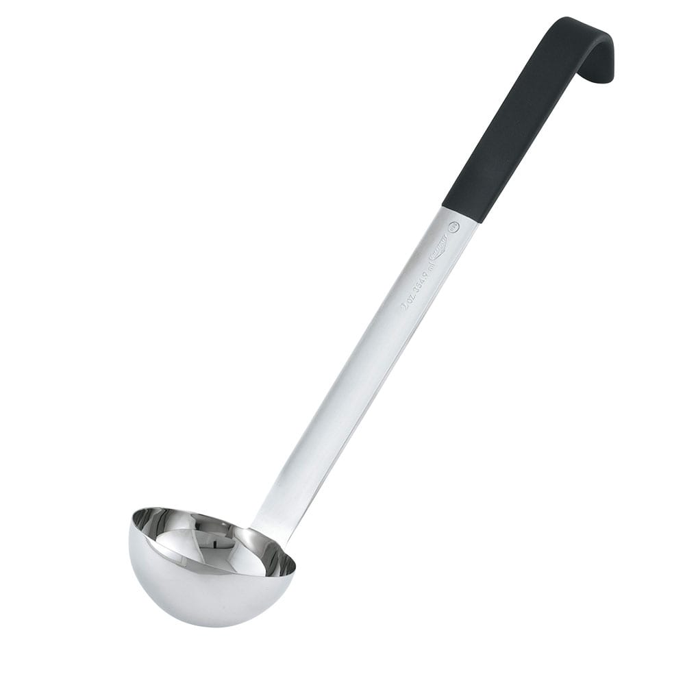 175-4980420 4 oz Jacob's Pride® Collection Ladle - Stainless Steel, Black Kool-Touch® Handle