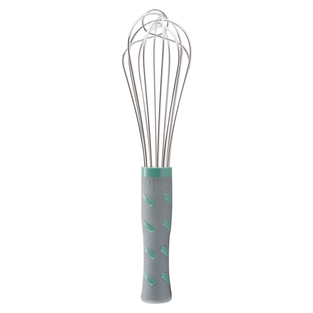 175-47090 10" French Whip - Aqua Nylon Handle, Stainless Steel