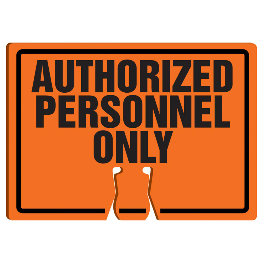 Accuform Signs FBC764 Warning Sign for Traffic Cone - "Authorized Personnel Only", 10" x 14", Plastic