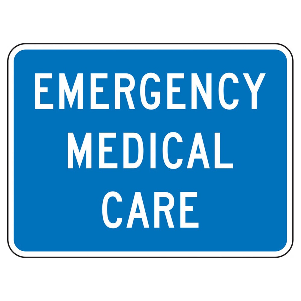 Accuform Signs FRG118RA 18" x 24" Emergency Medical Care Sign - Aluminum w/ Engineer Grade Prismatic Sheeting