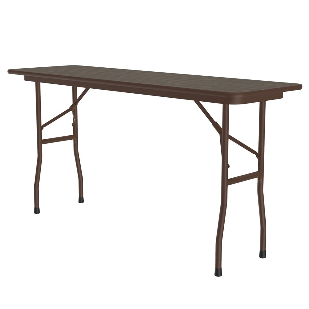 228-CF1860M01 60" Rectangular Folding Table w/ Walnut Melamine Top, 29"H