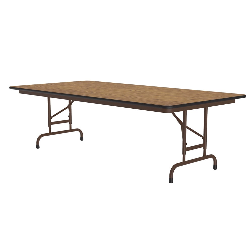 228-CFA3672M06 72" Rectangular Folding Table w/ Medium Oak Melamine Top, 32"H