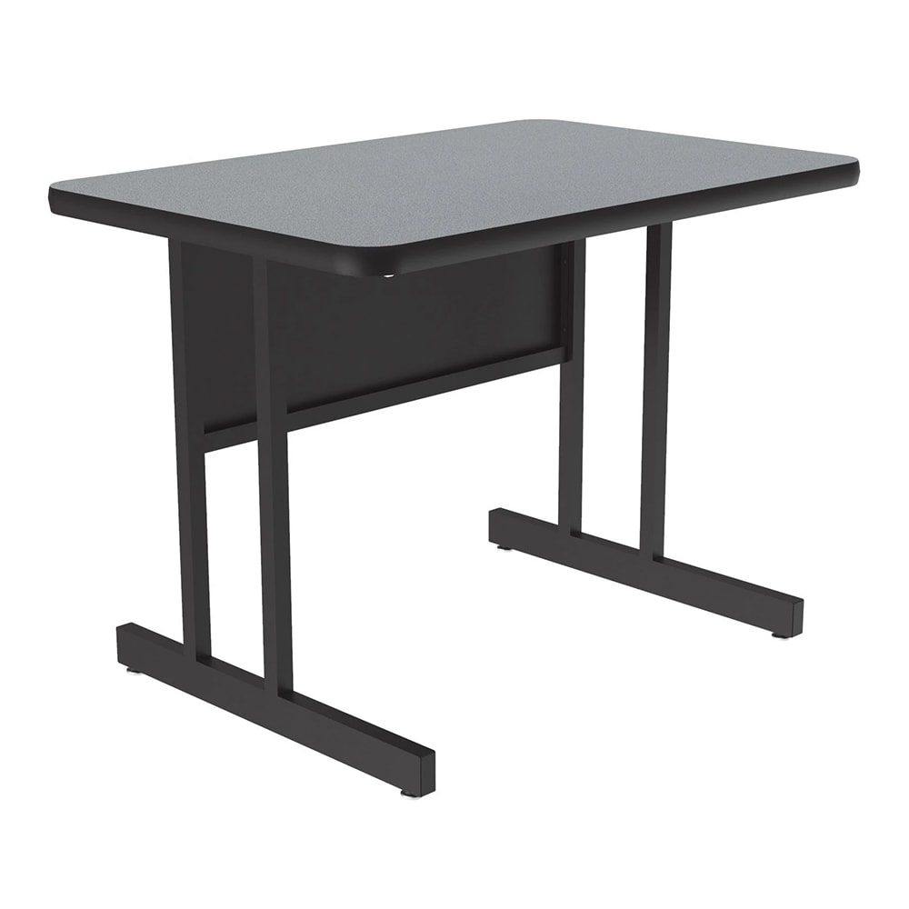 228-CS243615 Rectangular Desk Height Work Station, 36"W x 24"D - Gray Granite/Black T-M...