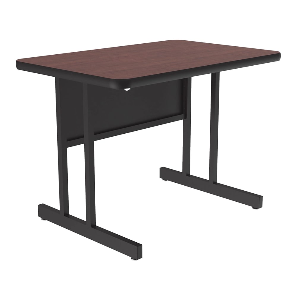 228-CS243620 Rectangular Desk Height Work Station, 36"W x 24"D - Mahogany/Black T-Mold
