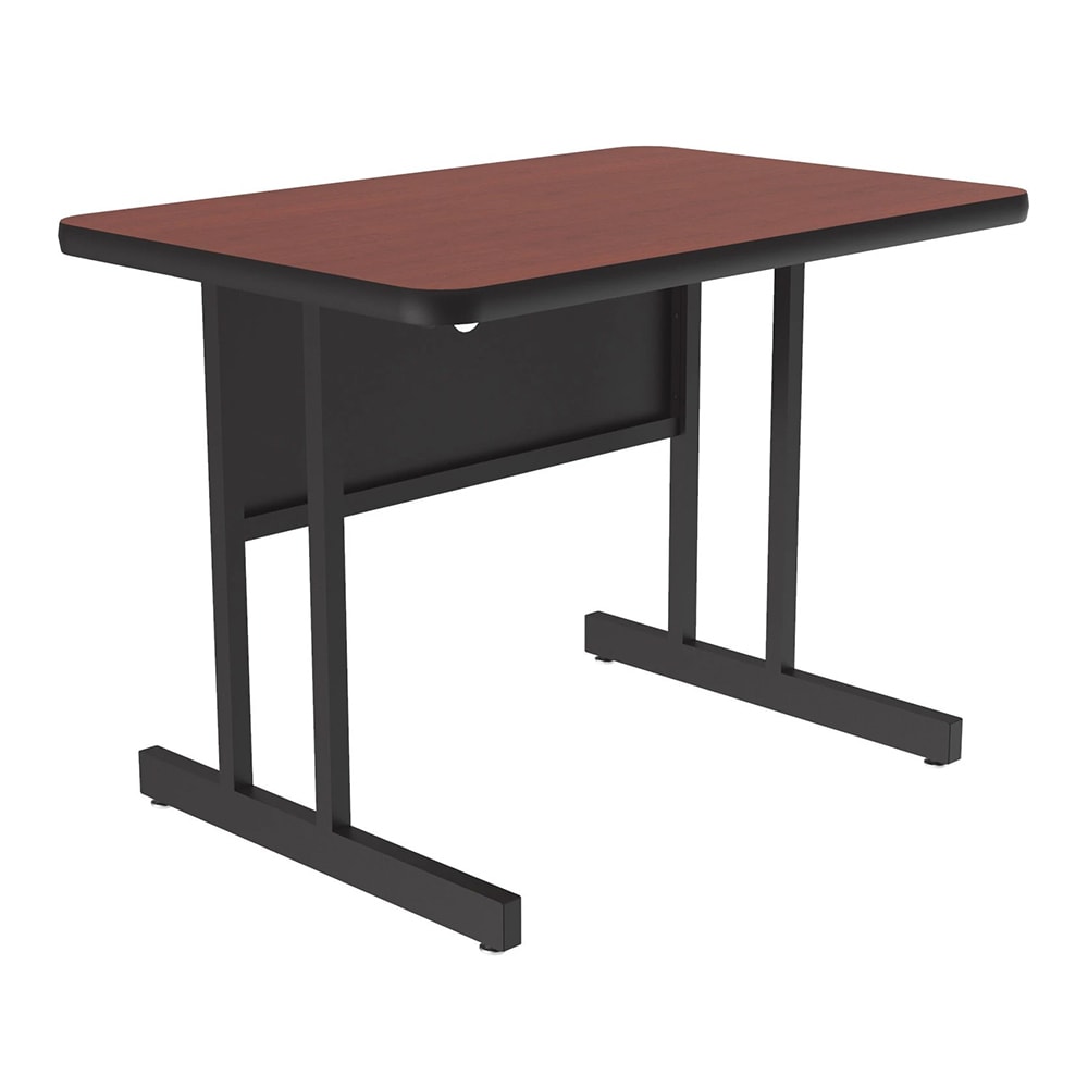228-CS243621 Rectangular Desk Height Work Station, 36"W x 24"D - Cherry/Black T-Mold