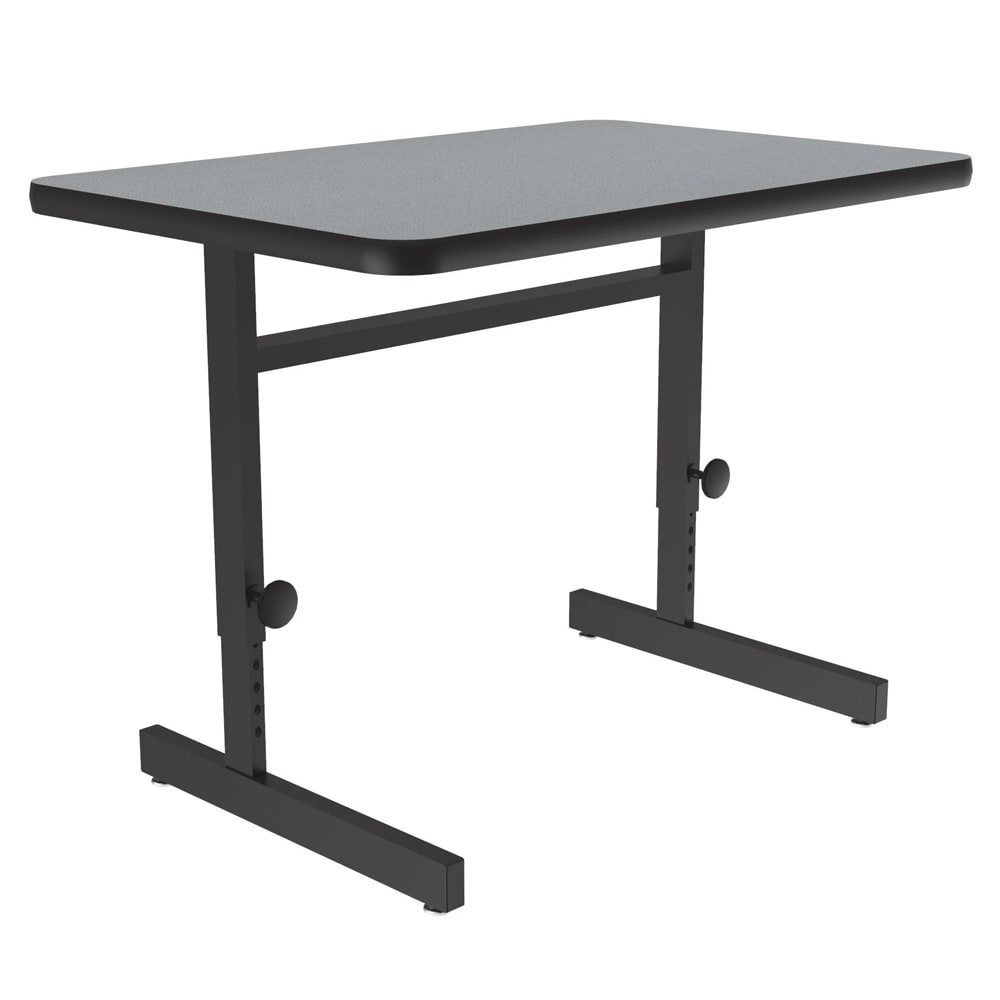 228-CSA243615 Rectangular Adjustable Height Work Station, 36"W x 24"D - Gray Granite/Bl...