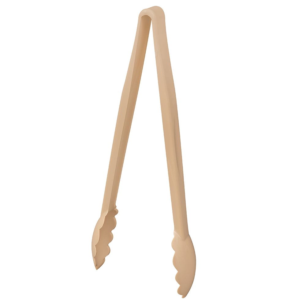 144-12TGS133 12"L Plastic Utility Tongs, Beige