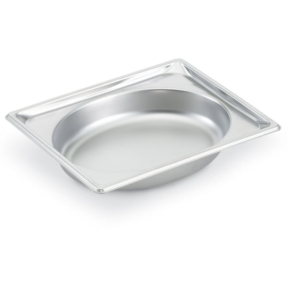 175-3102020 Super Pan® Shapes Half Size Steam Pan - Oval, Stainless Steel