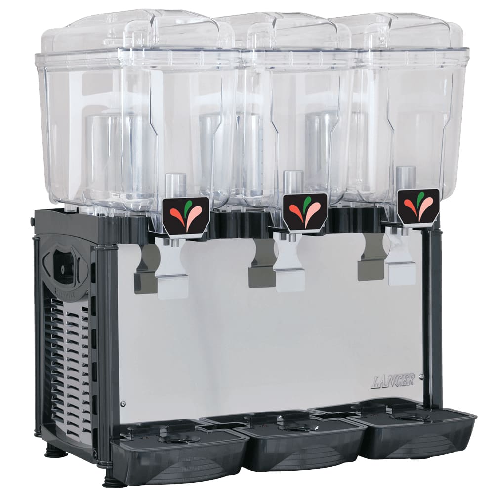 942-8511124AGRY Refrigerated Drink Dispenser w/ (3) 5 gal Bowls, Pre Mix, 115v