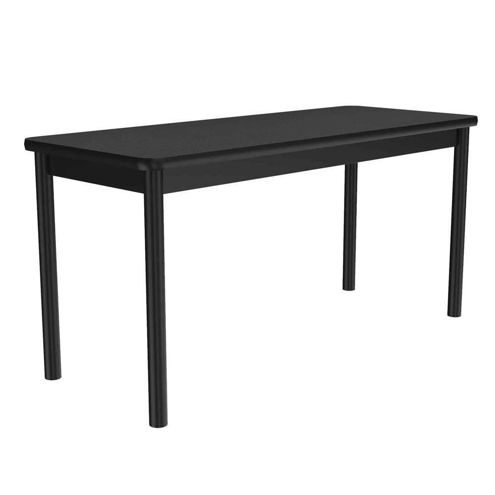 228-LR246007 Economical Library Table Wear Resistant Surface T Mold Edge 24x60" Black Granit...