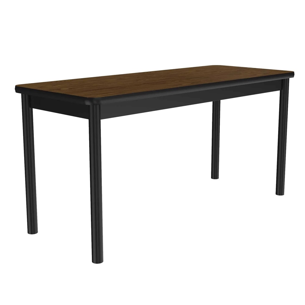 228-LR246006 Economical Library Table Wear Resistant Surface T Mold Edge 24x60" Medium Oak