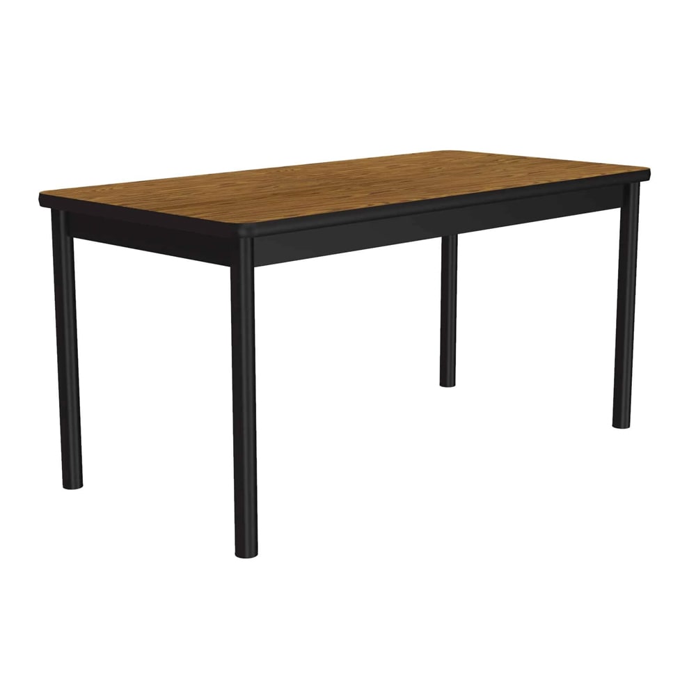 228-LR306006 Economical Library Table Wear Resistant Surface T Mold Edge 30x60" Medium Oak